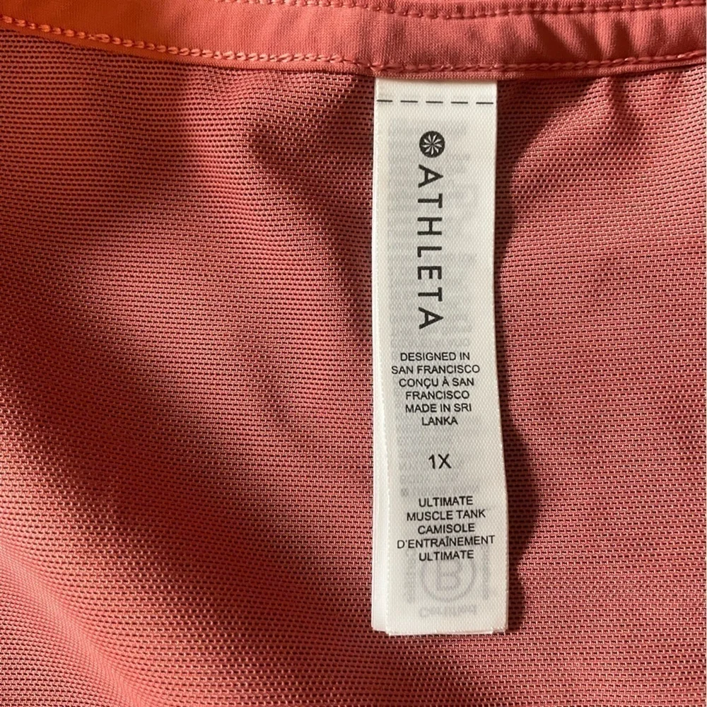 Athleta Ultimate Muscle Tank Camisole Muted Red 1X